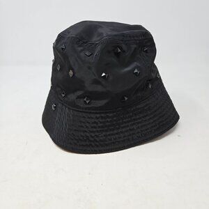 Madden NYC Black Studded Bucket Hat Punk Cyber Streetwear Goth Y2K